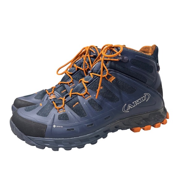 AKU Selvatica Tactical Mid GTX Hiking Boots Mens 9.5 Blue Orange Waterproof